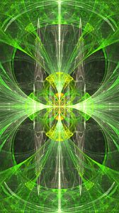 Preview wallpaper kaleidoscope, fractal, pattern, green, abstraction