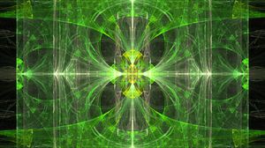 Preview wallpaper kaleidoscope, fractal, pattern, green, abstraction