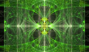 Preview wallpaper kaleidoscope, fractal, pattern, green, abstraction