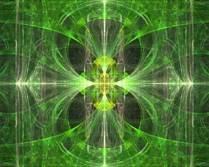 Preview wallpaper kaleidoscope, fractal, pattern, green, abstraction