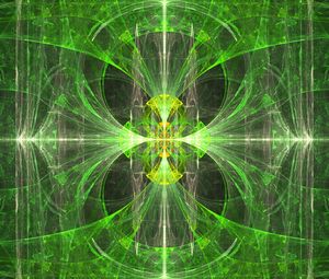 Preview wallpaper kaleidoscope, fractal, pattern, green, abstraction