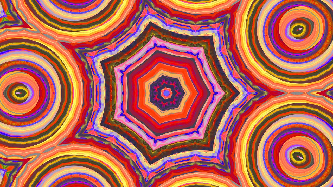 Wallpaper kaleidoscope, fractal, pattern, shapes, abstraction