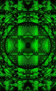 Preview wallpaper kaleidoscope, fractal, pattern, reflection, abstraction, green