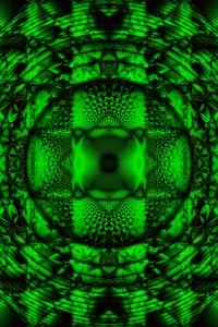 Preview wallpaper kaleidoscope, fractal, pattern, reflection, abstraction, green