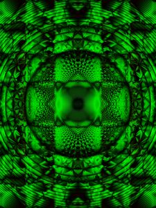 Preview wallpaper kaleidoscope, fractal, pattern, reflection, abstraction, green