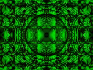 Preview wallpaper kaleidoscope, fractal, pattern, reflection, abstraction, green