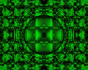 Preview wallpaper kaleidoscope, fractal, pattern, reflection, abstraction, green