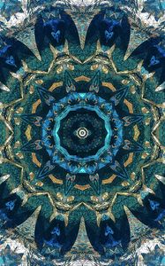 Preview wallpaper kaleidoscope, fractal, pattern, abstraction, blue