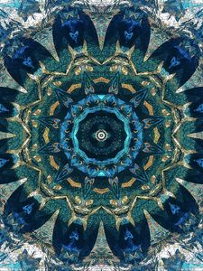 Preview wallpaper kaleidoscope, fractal, pattern, abstraction, blue