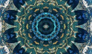 Preview wallpaper kaleidoscope, fractal, pattern, abstraction, blue