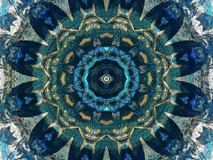 Preview wallpaper kaleidoscope, fractal, pattern, abstraction, blue