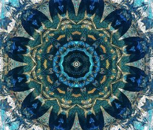 Preview wallpaper kaleidoscope, fractal, pattern, abstraction, blue