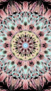 Preview wallpaper kaleidoscope, fractal, pink, abstraction