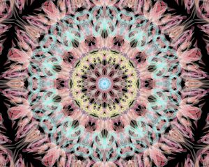 Preview wallpaper kaleidoscope, fractal, pink, abstraction