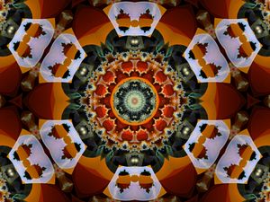 Preview wallpaper kaleidoscope, fractal, round, shapes