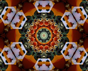 Preview wallpaper kaleidoscope, fractal, round, shapes