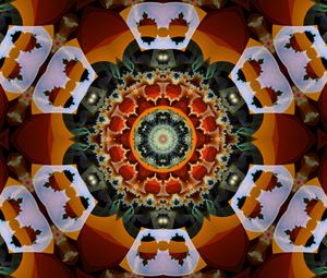 Preview wallpaper kaleidoscope, fractal, round, shapes