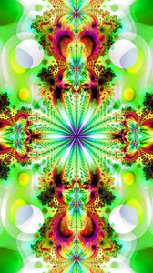 Preview wallpaper kaleidoscope, fractal, shapes, abstraction, green