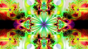 Preview wallpaper kaleidoscope, fractal, shapes, abstraction, green