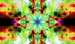 Preview wallpaper kaleidoscope, fractal, shapes, abstraction, green