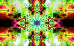 Preview wallpaper kaleidoscope, fractal, shapes, abstraction, green