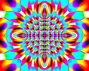 Preview wallpaper kaleidoscope, fractal, shapes, abstraction, bright