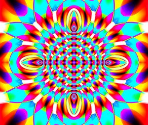 Preview wallpaper kaleidoscope, fractal, shapes, abstraction, bright