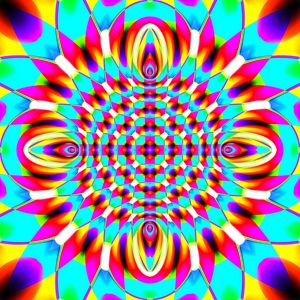Preview wallpaper kaleidoscope, fractal, shapes, abstraction, bright
