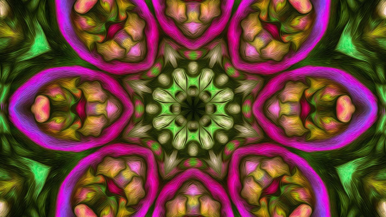 Wallpaper kaleidoscope, fractal, shapes, abstraction