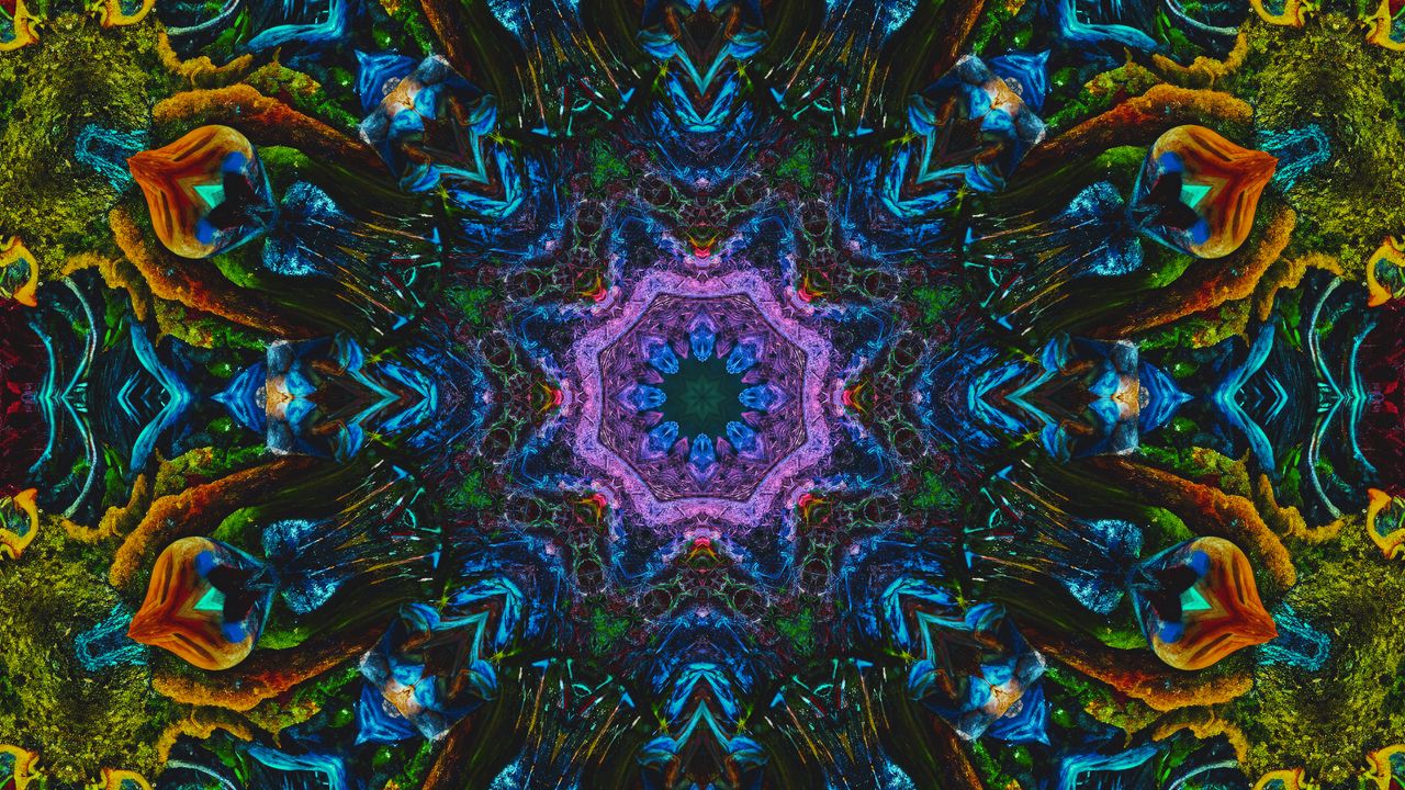 Wallpaper kaleidoscope, fractal, shapes, colorful, abstraction