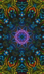 Preview wallpaper kaleidoscope, fractal, shapes, colorful, abstraction