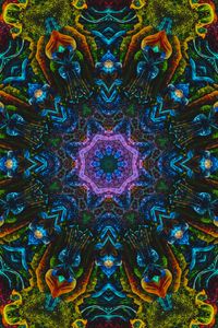 Preview wallpaper kaleidoscope, fractal, shapes, colorful, abstraction