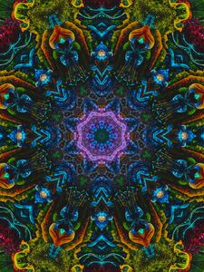 Preview wallpaper kaleidoscope, fractal, shapes, colorful, abstraction