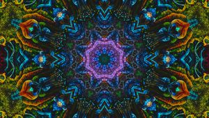 Preview wallpaper kaleidoscope, fractal, shapes, colorful, abstraction