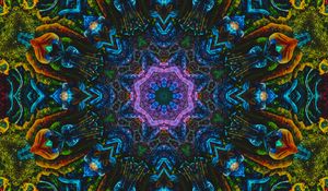 Preview wallpaper kaleidoscope, fractal, shapes, colorful, abstraction