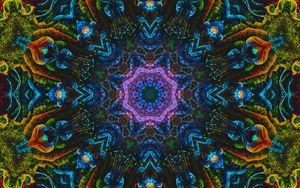 Preview wallpaper kaleidoscope, fractal, shapes, colorful, abstraction