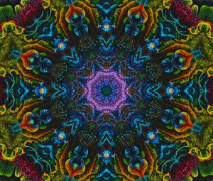 Preview wallpaper kaleidoscope, fractal, shapes, colorful, abstraction