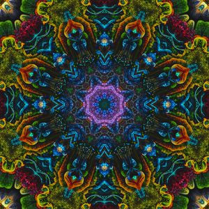 Preview wallpaper kaleidoscope, fractal, shapes, colorful, abstraction