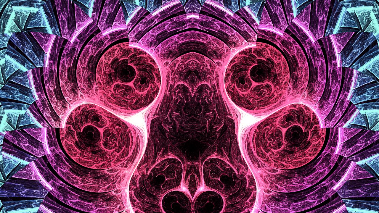 Wallpaper kaleidoscope, glow, shapes, abstraction