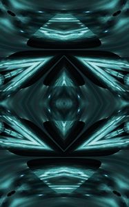 Preview wallpaper kaleidoscope, glow, shapes, abstraction, blue