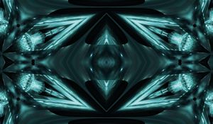 Preview wallpaper kaleidoscope, glow, shapes, abstraction, blue