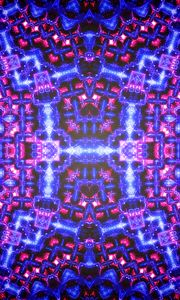 Preview wallpaper kaleidoscope, glow, shapes, abstraction, blue, pink