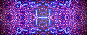 Preview wallpaper kaleidoscope, glow, shapes, abstraction, blue, pink