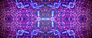 Preview wallpaper kaleidoscope, glow, shapes, abstraction, blue, pink