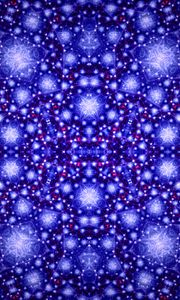 Preview wallpaper kaleidoscope, glow, shapes, dots, blue