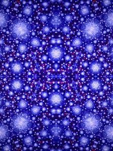 Preview wallpaper kaleidoscope, glow, shapes, dots, blue