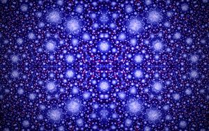 Preview wallpaper kaleidoscope, glow, shapes, dots, blue