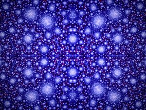 Preview wallpaper kaleidoscope, glow, shapes, dots, blue