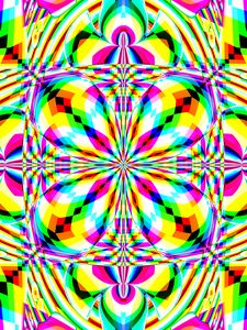 Preview wallpaper kaleidoscope, glow, shapes, bright