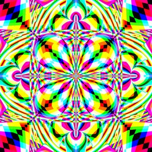 Preview wallpaper kaleidoscope, glow, shapes, bright